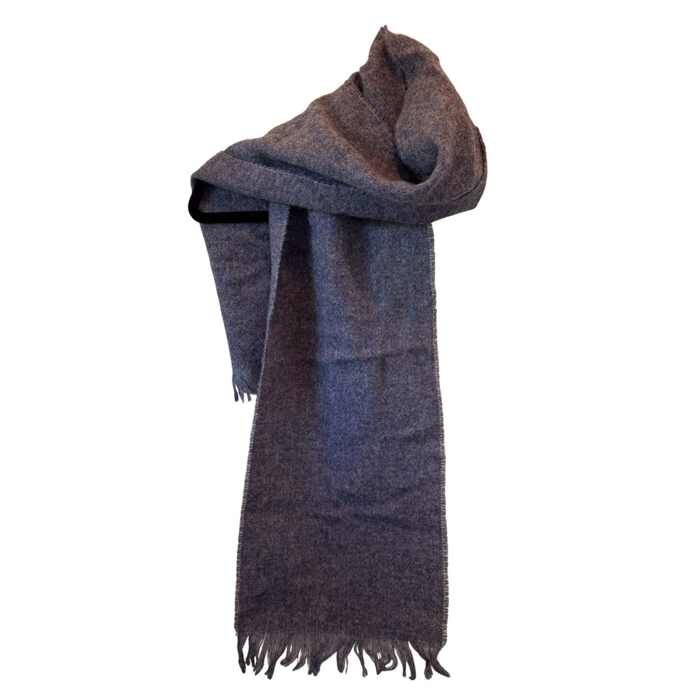 Craftcentre Cymru Pure New Wool Scarf Purple Blue Heather Made in Britain Fringe